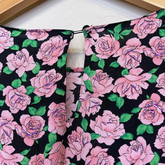 Zara NWT Blogger Fave Valentines Day Rose Print Floral Pattern Ruched Mini Dress - Picture 7 of 15